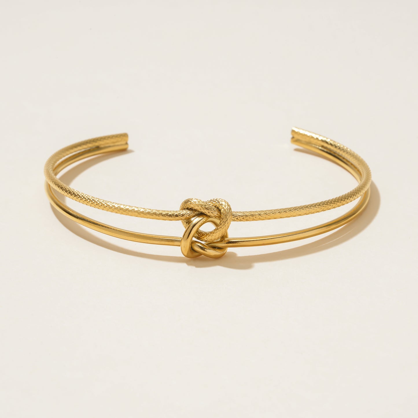 Double Raw Knotted Gold Adjustable Bracelet