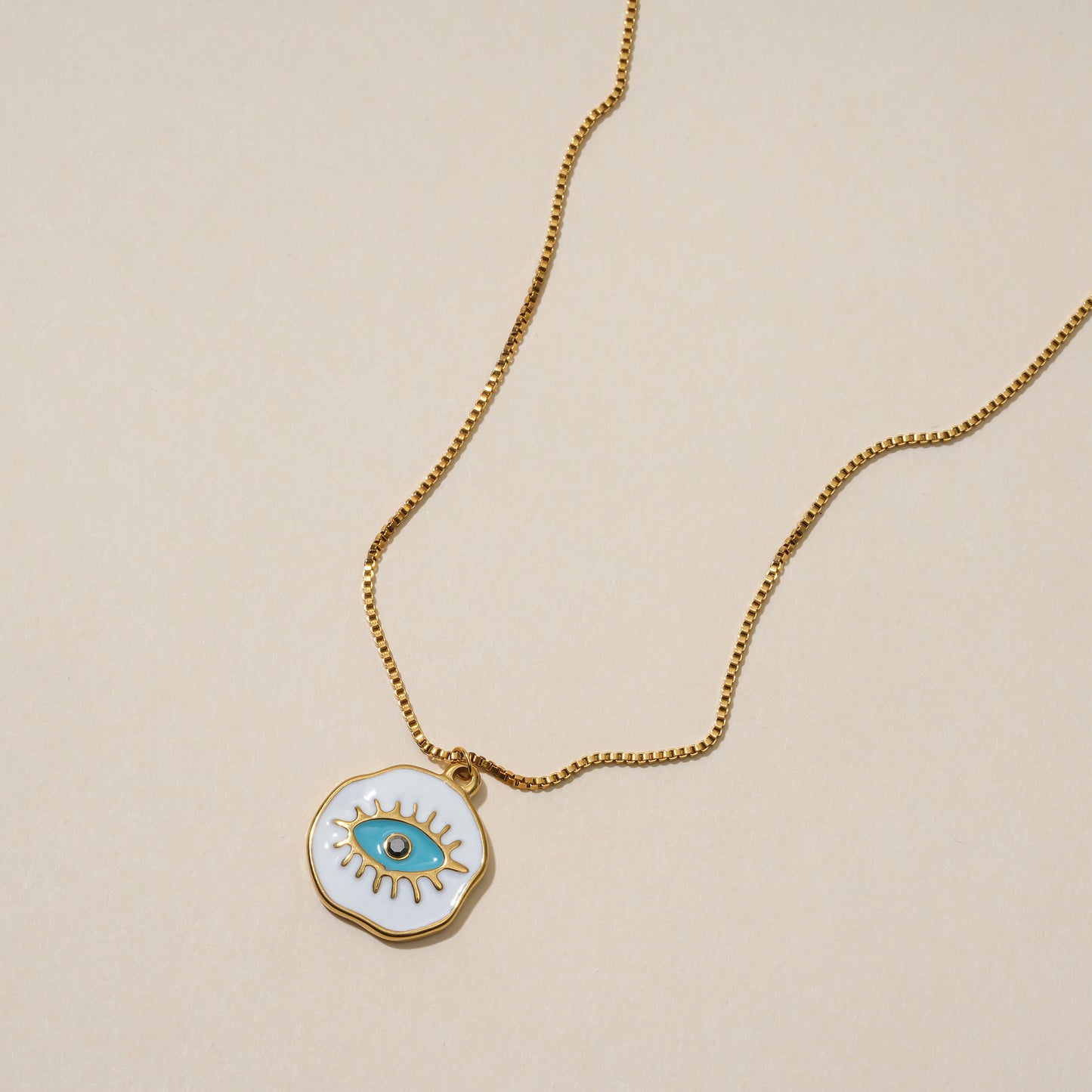 Crystal Blue Eye Necklace