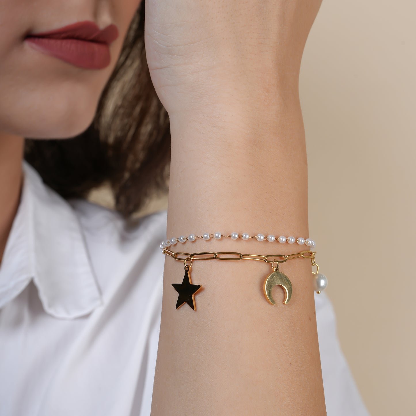 Moon And Star Charm Bracelet