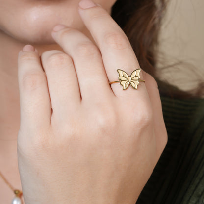 Gold Butterfly Ring