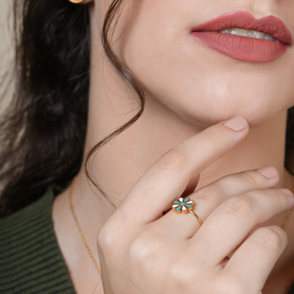 Enamel Flower Ring