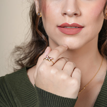 Enamel Butterfly Ring