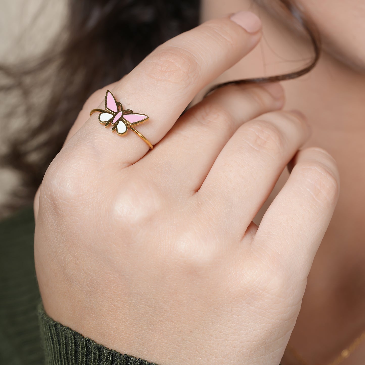 Enamel Butterfly Ring