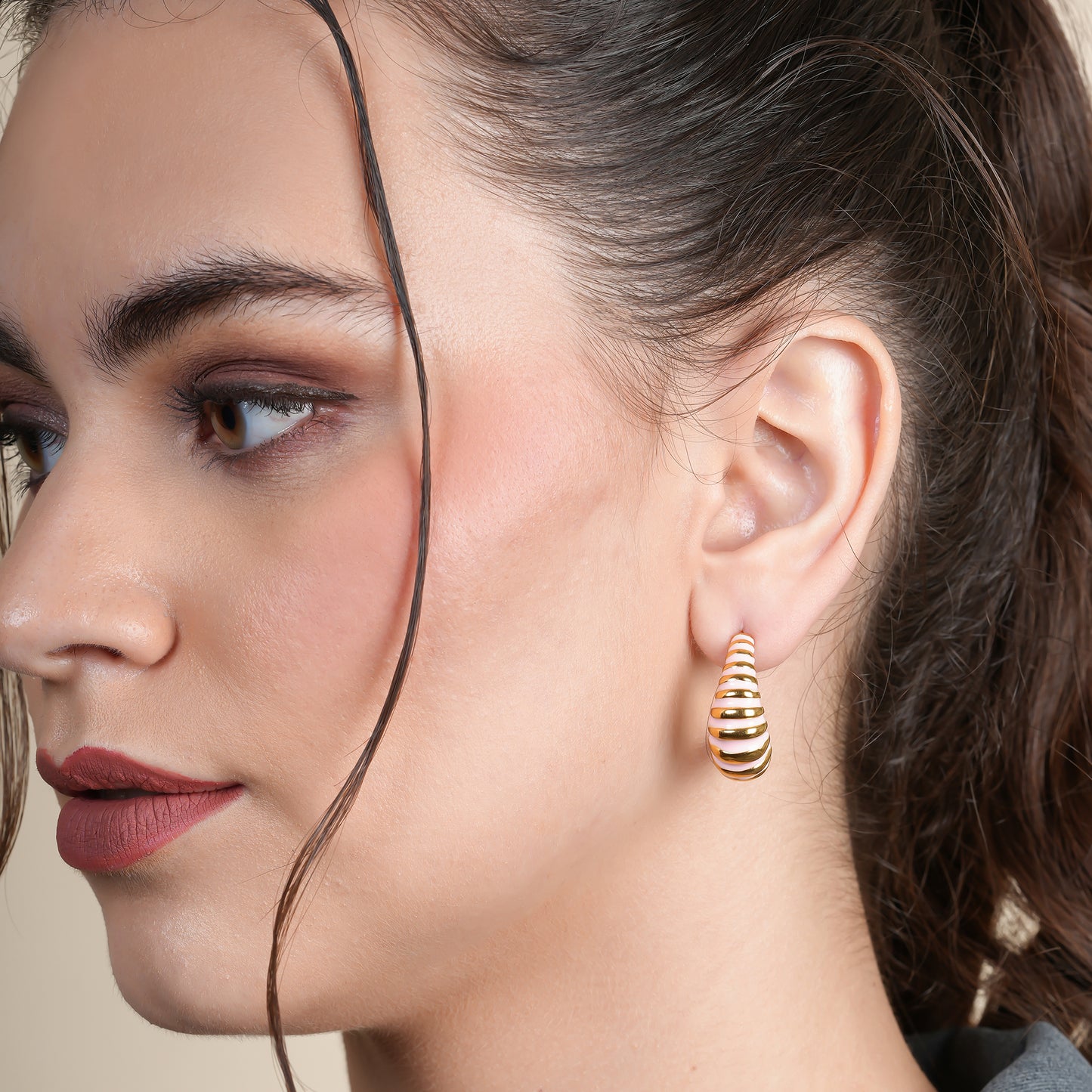 Pink Croissant Earrings