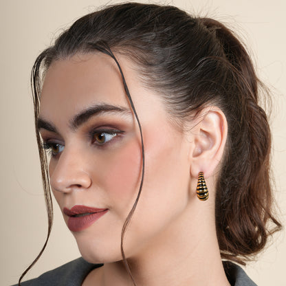 Black Croissant Earrings