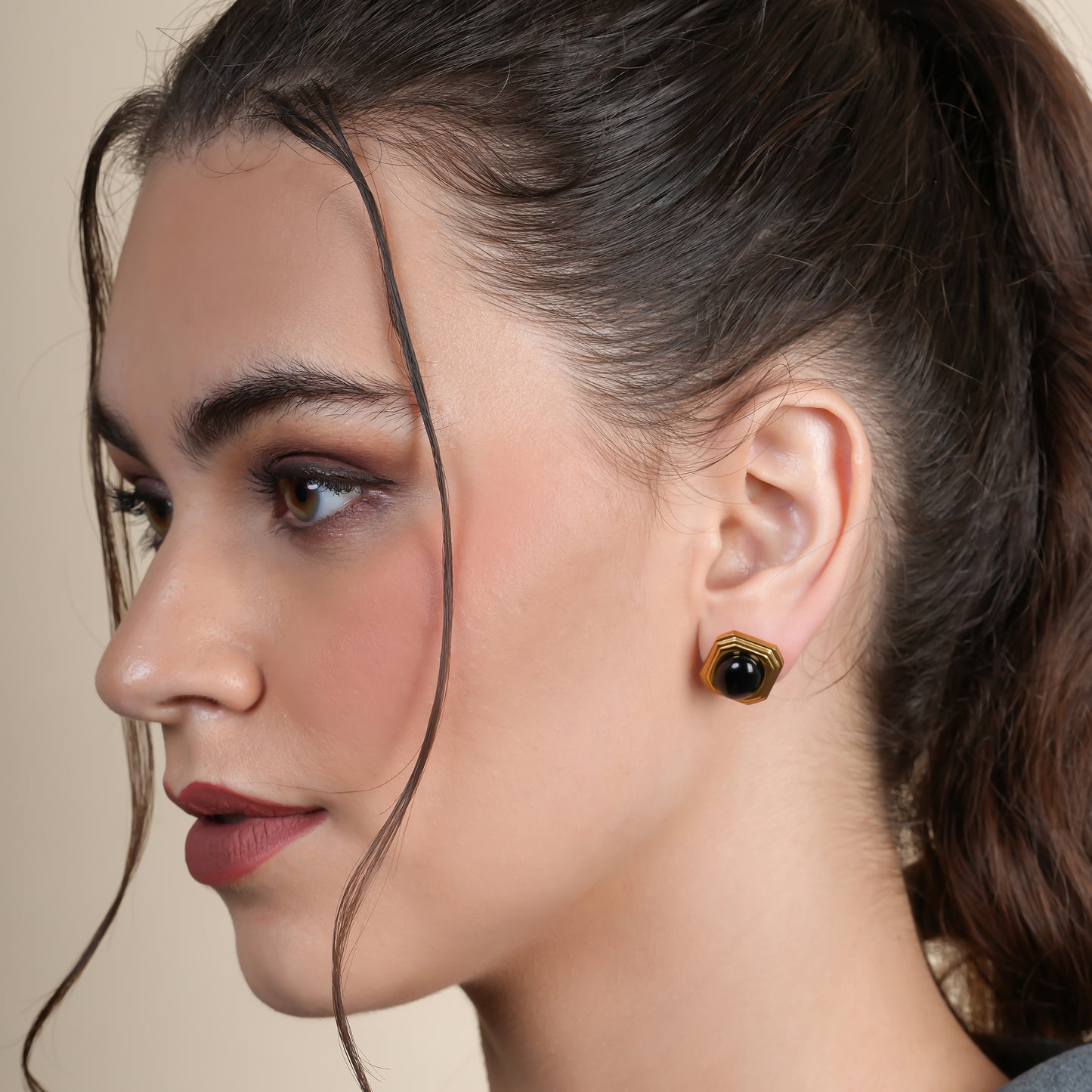 Classic Black Stud Earrings