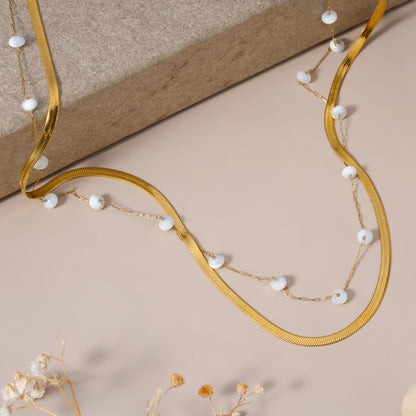 Pearl And Gold Layered Necklace