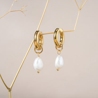 Freshwater Pearl Hoop Earrings