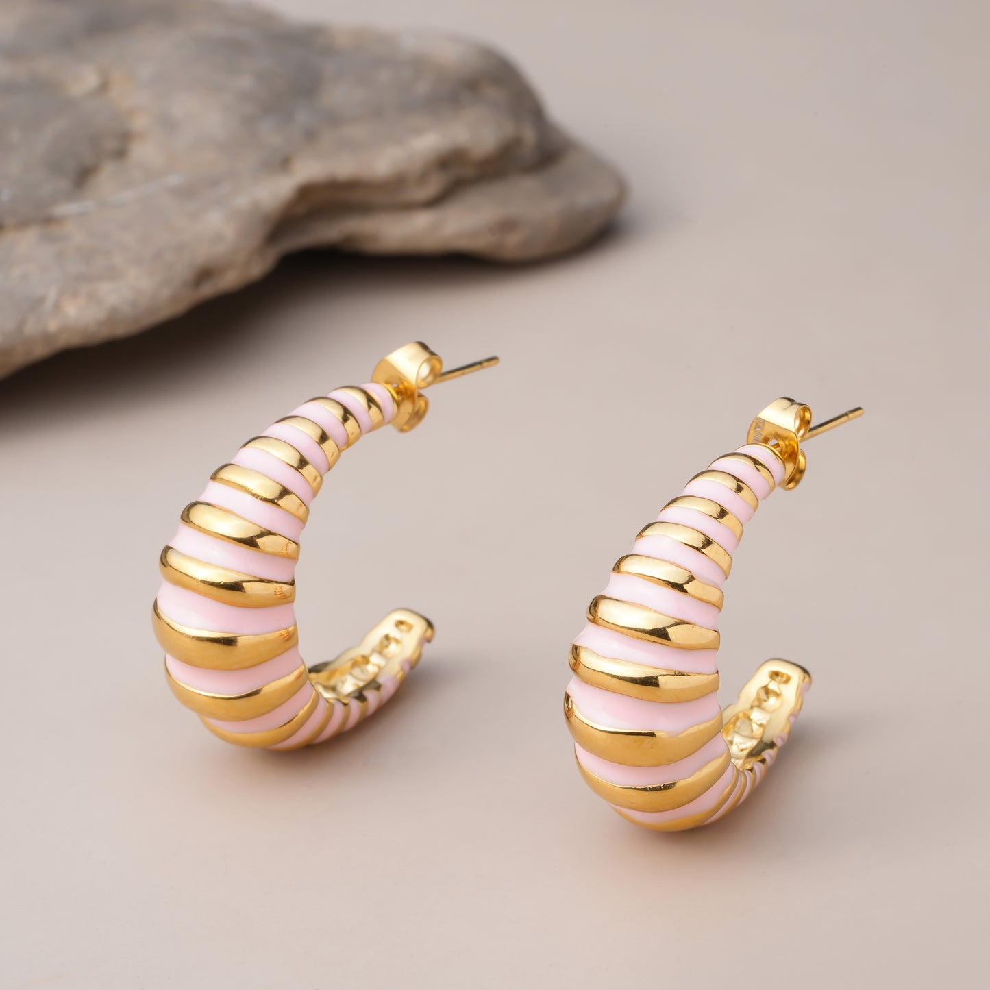 Pink Croissant Earrings