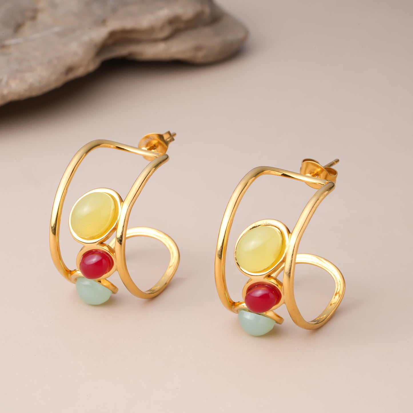 Multi Color Layered Earrings