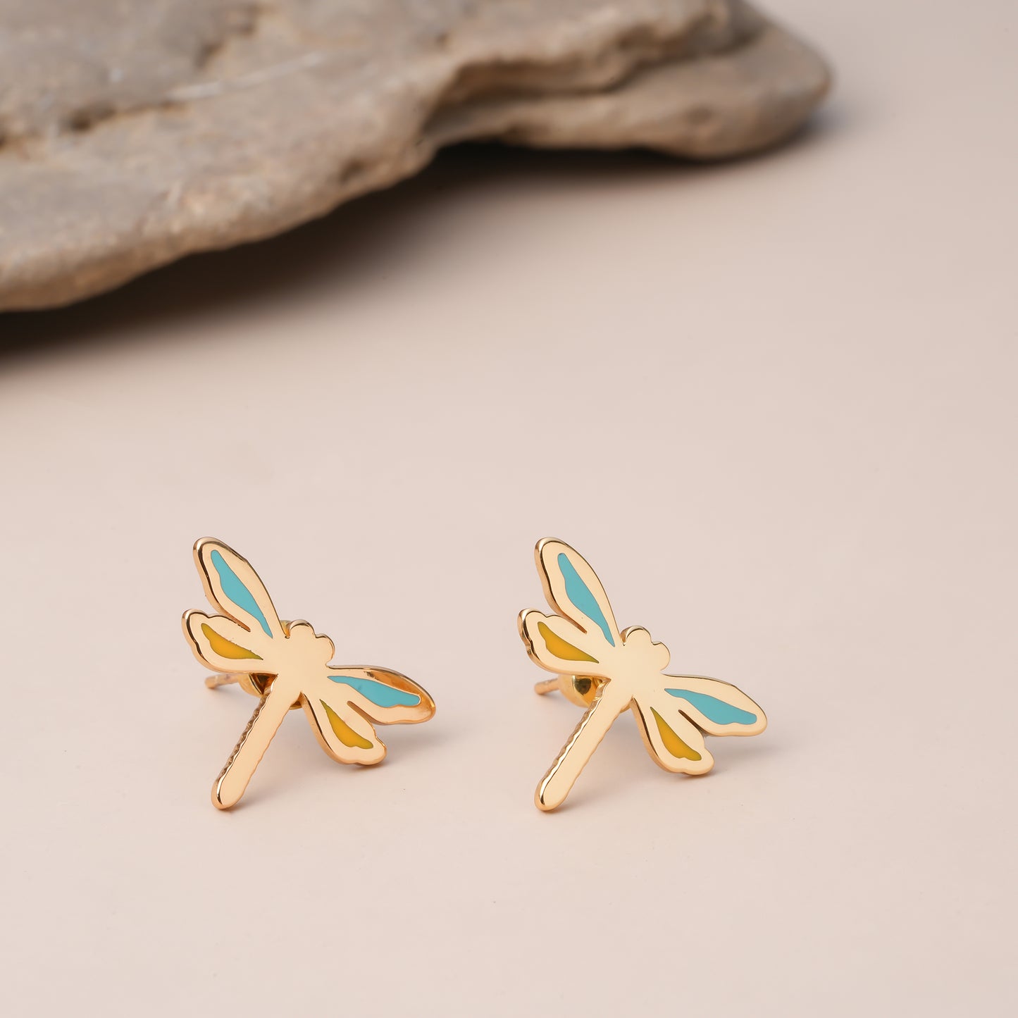 Blue Dragonfly Stud Earrings