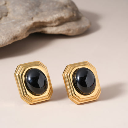 Classic Black Stud Earrings