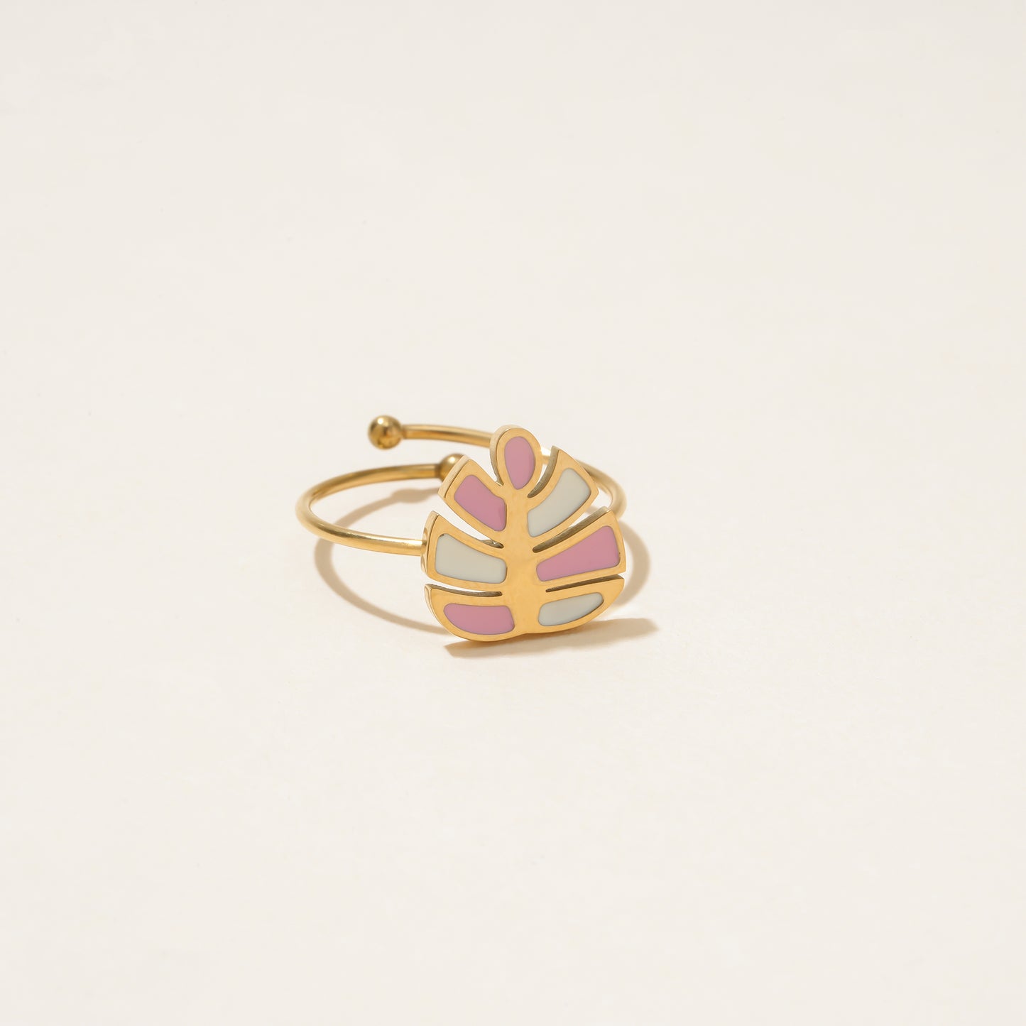 Enamel Tropical Palm Tree Ring