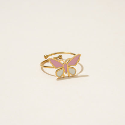 Enamel Butterfly Ring