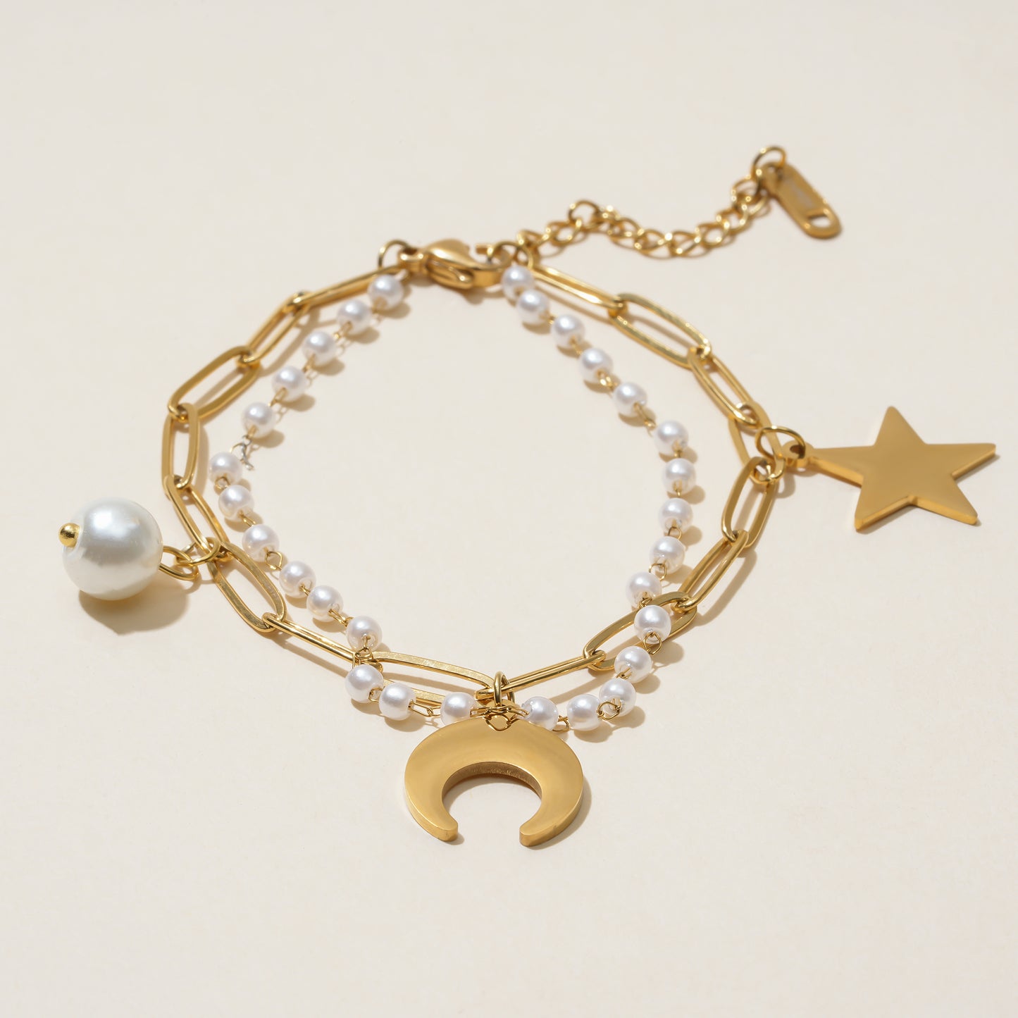 Moon And Star Charm Bracelet