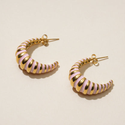 Pink Croissant Earrings