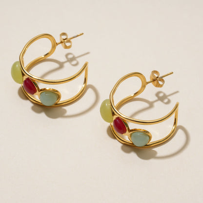 Multi Color Layered Earrings