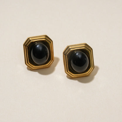 Classic Black Stud Earrings