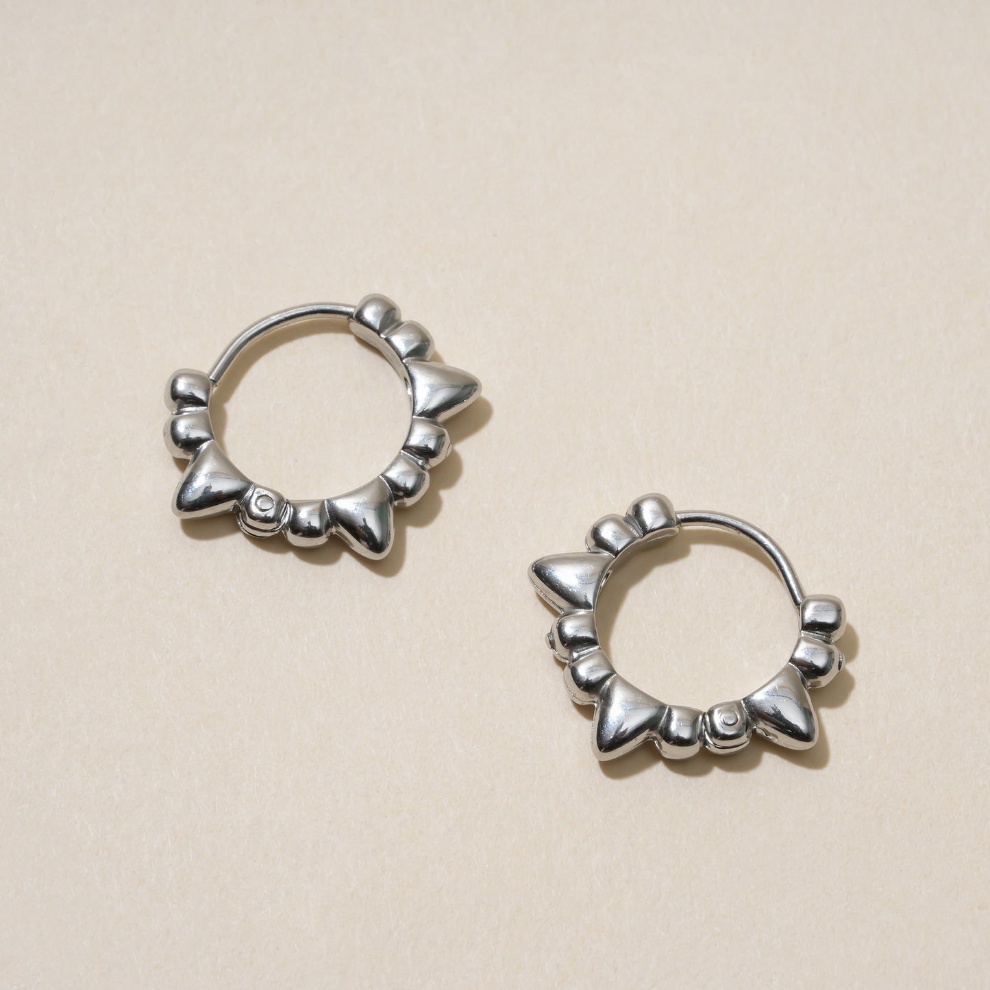 Eternity Silver Huggies Earrings