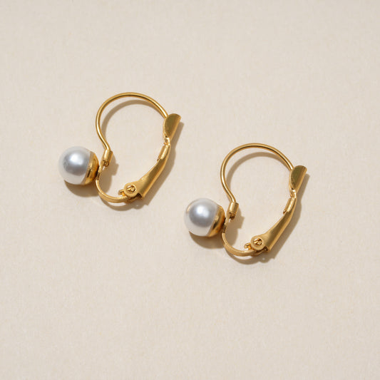 Minimalist Pearl Hoop Earrings