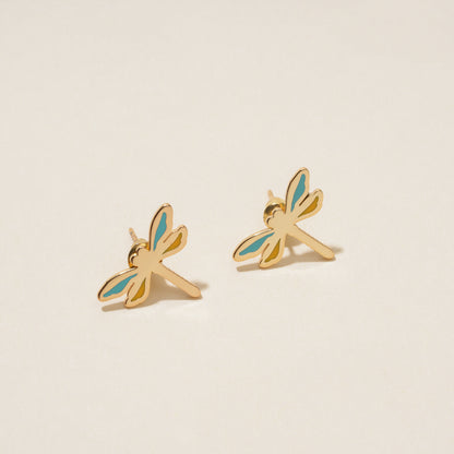 Blue Dragonfly Stud Earrings