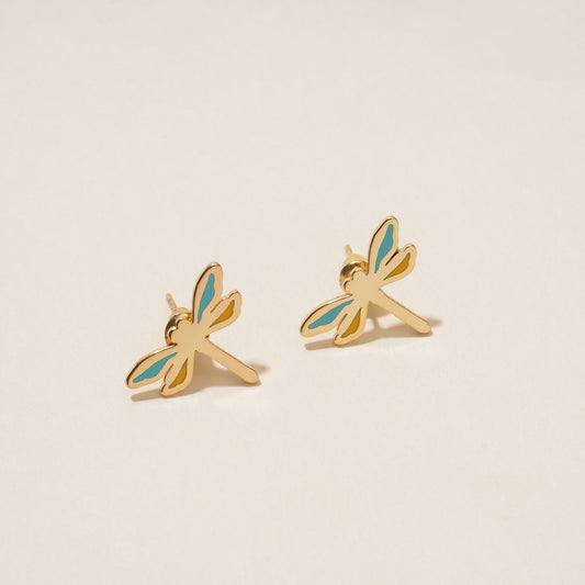 Blue Dragonfly Stud Earrings