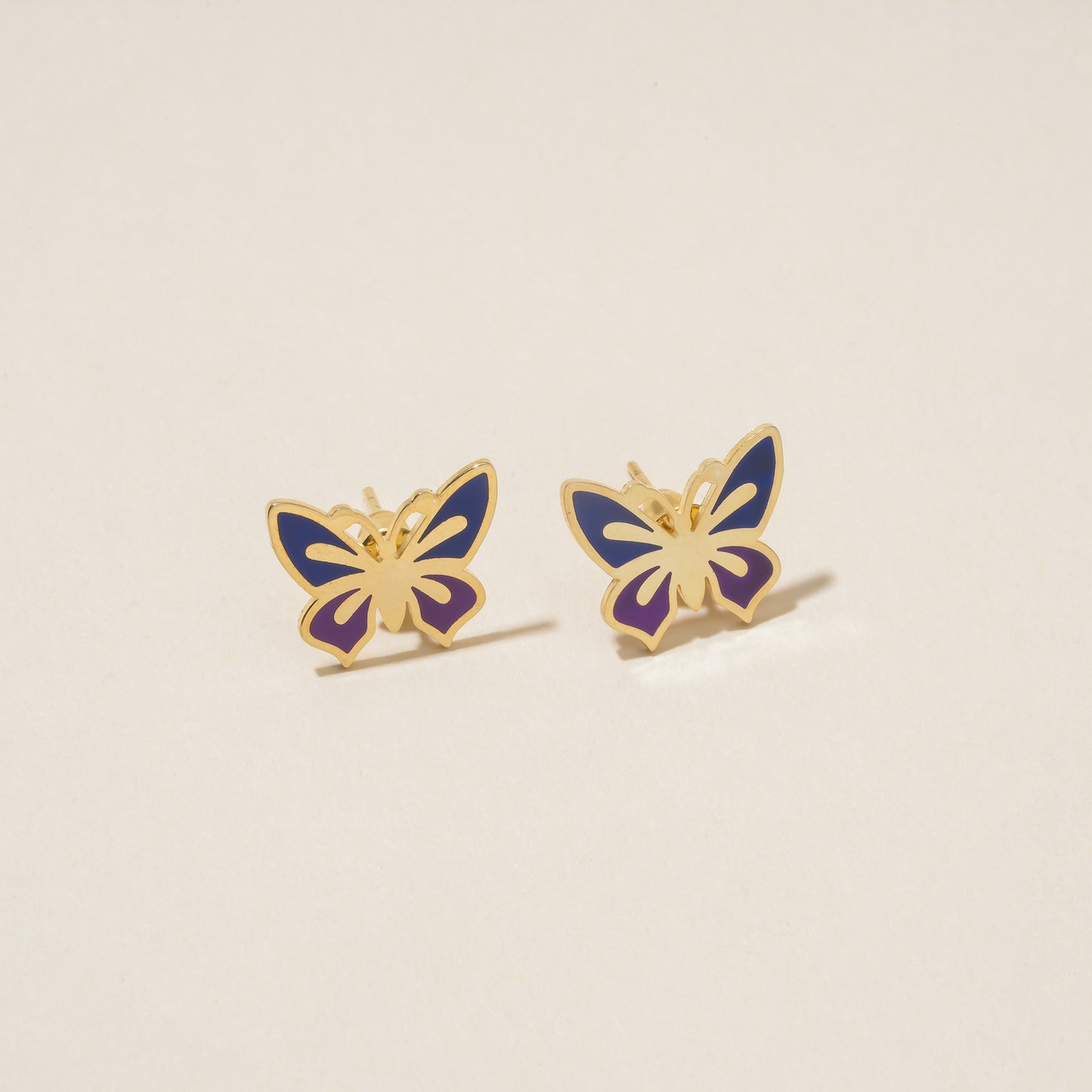 Purple Butterfly Stud Earrings