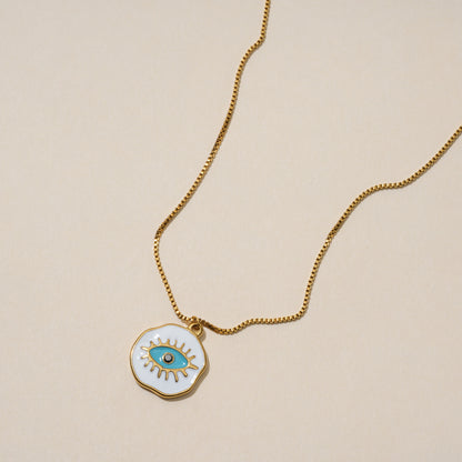 Crystal Blue Eye Necklace