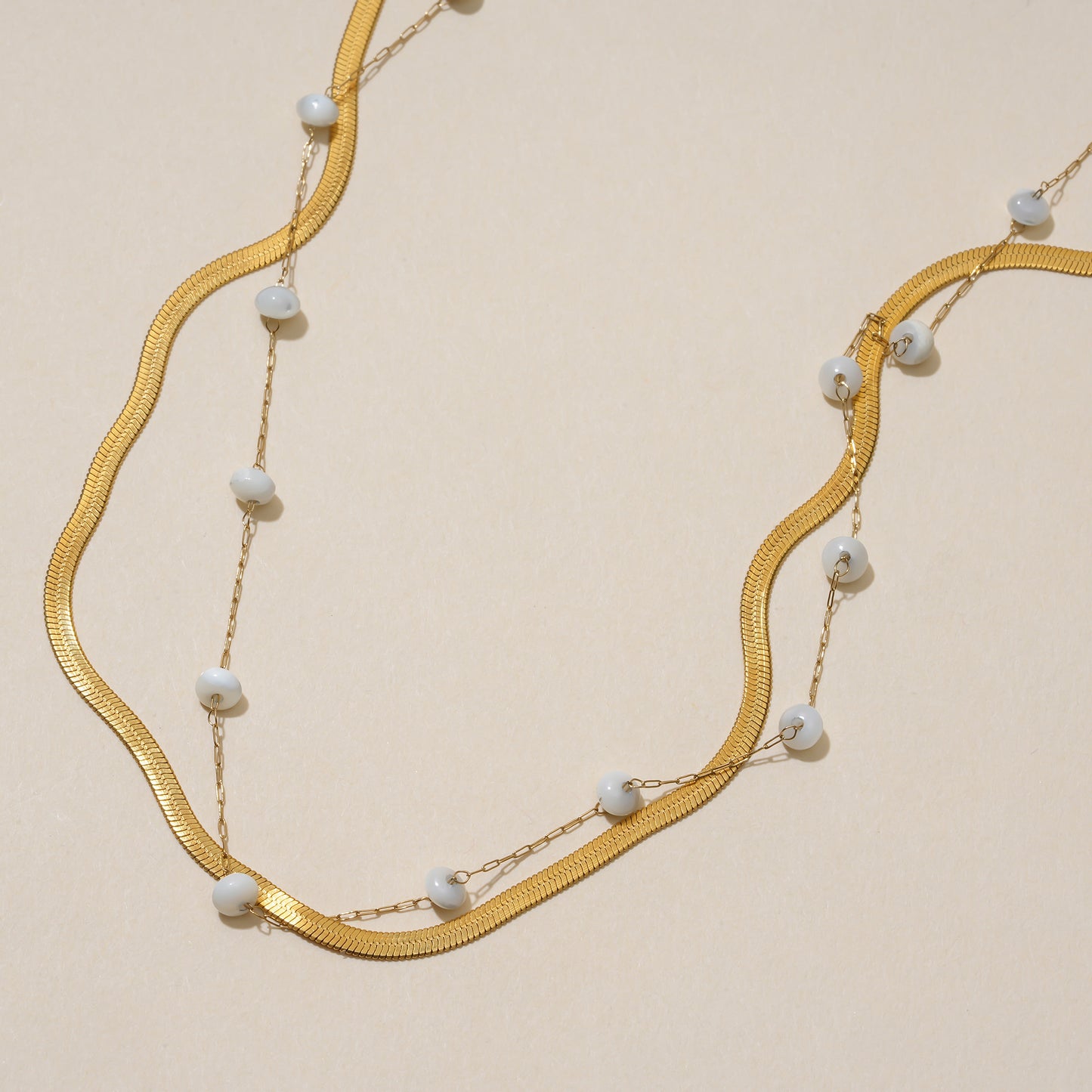 Pearl And Gold Layered Necklace