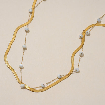 Pearl And Gold Layered Necklace