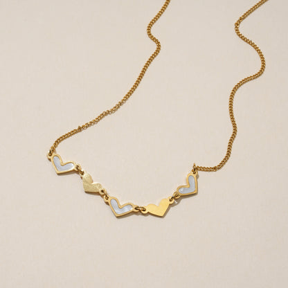 Multi Heart Gold Necklace